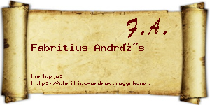 Fabritius András névjegykártya