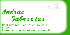 andras fabritius business card
